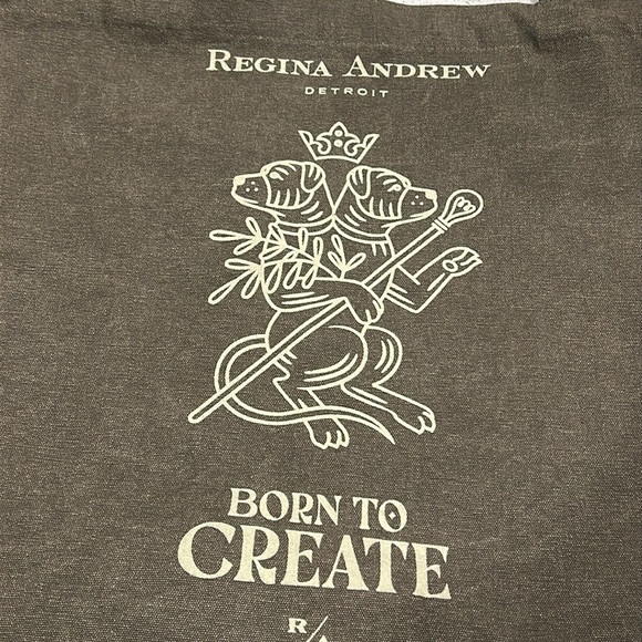 NWT Regina Andrew Detroit Born To Create Cotton Canvas Logo Tote Bag - Picture 3 of 8